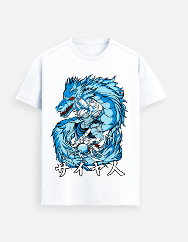 Graphic Printed Blue Dragon Rage Supima T-Shirt